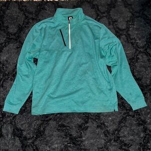 Men's Teal Quarter-Zip Pullover